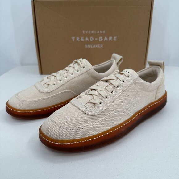 Everlane Tread Bare Sneaker sz 7 Women's in Canvas (Plain Natural) Lace-up Shoes - Picture 3 of 12